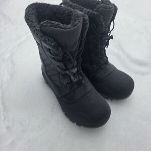 Waterproof Boots Black & Gray - Size 4 US, Durable & All-Weather